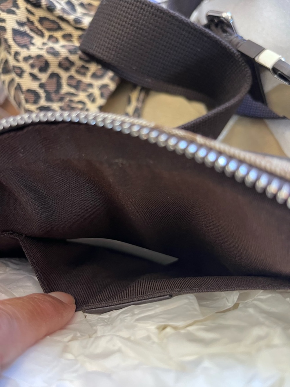 Gucci Beige Monogram Canvas Belt Bag with Brown Trim - Picture 9 of 13